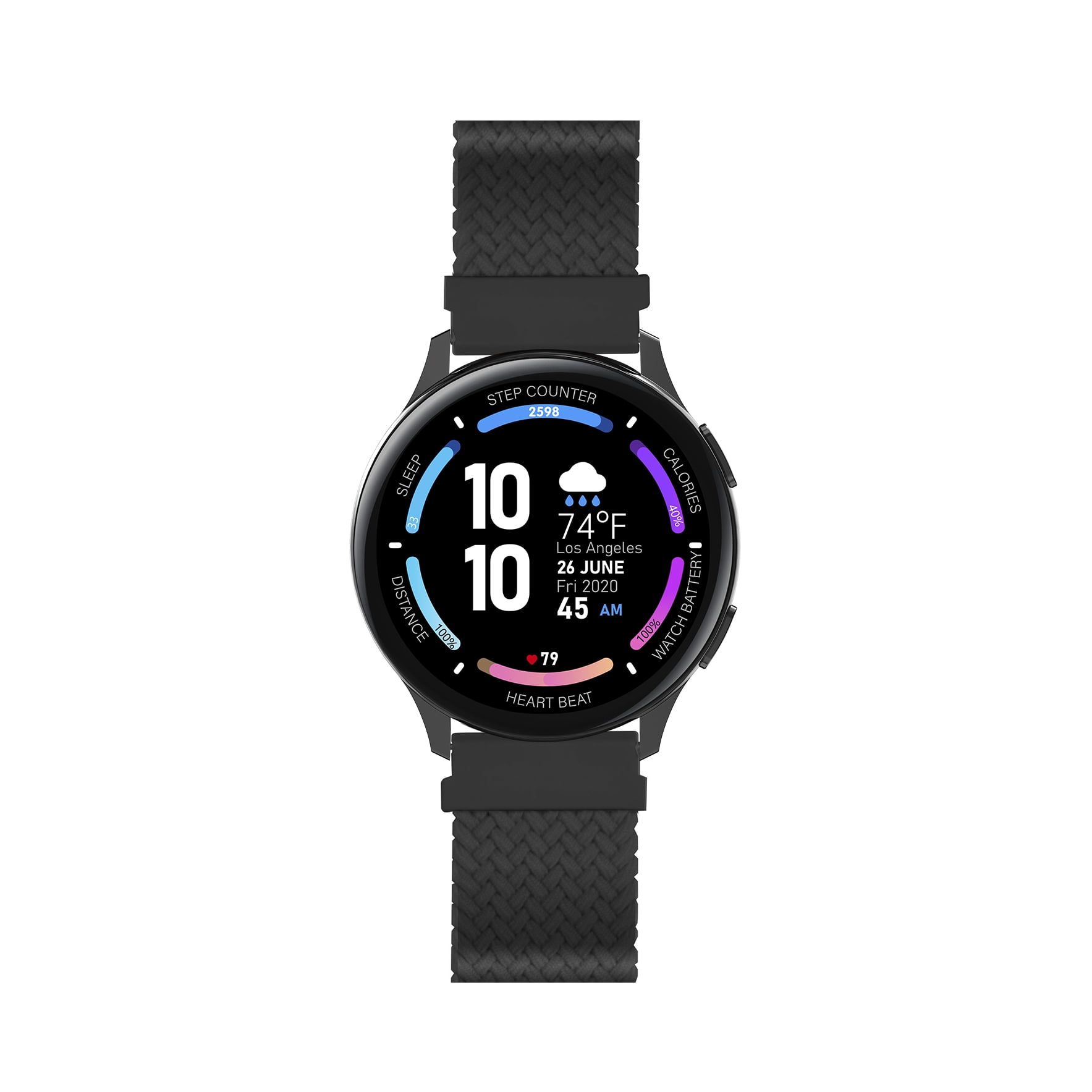 3Plus Callie Smartwatch with 1.43" Round AMOLED Display/Answer & Make Calls/Sleep Monitoring/Heart Rate/IP68 Waterproof/100 Workout Modes/ Quick Reply/ iPhone and Android/ Extra Nylon Black Band