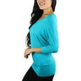 thumbnail image 3 of ToBeInStyle Women's Boat Neck Dolman Style Blouse, 3 of 3