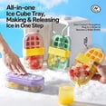 thumbnail image 2 of 2-in-1 Ice Cube Bottle and Water Bottle with Straw, Portable Touch-Free Ice Cube Maker with Lid, Leakproof Ice Tray for Whiskey, Cocktail and Summer Drinks, 2 of 9