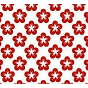 Red and White Flower Edible Cake & Cupcake Image Decoration Frosting Sheet