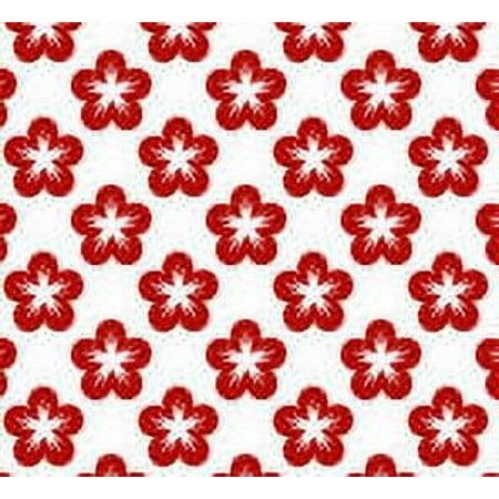 Red and White Flower Edible Cake & Cupcake Image Decoration Frosting Sheet