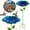 Blue, variant on 1 Pack Bird Baths for Outdoors, Colorful Metal Bird Bath for Outside, Hummingbird Bath with Five Stakes, Garden Flower Small Birdbath for Garden Decor, 31.3" H x 10.63" ,Orange
