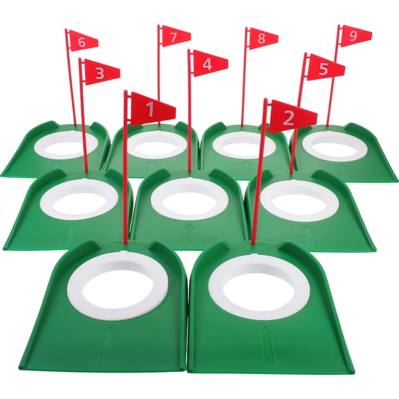OGITUDE 9pcs Golf Putting Cup Plastic Golf Putting Hole Cup Practice Cup with Flag for Outdoor Indoor Golf