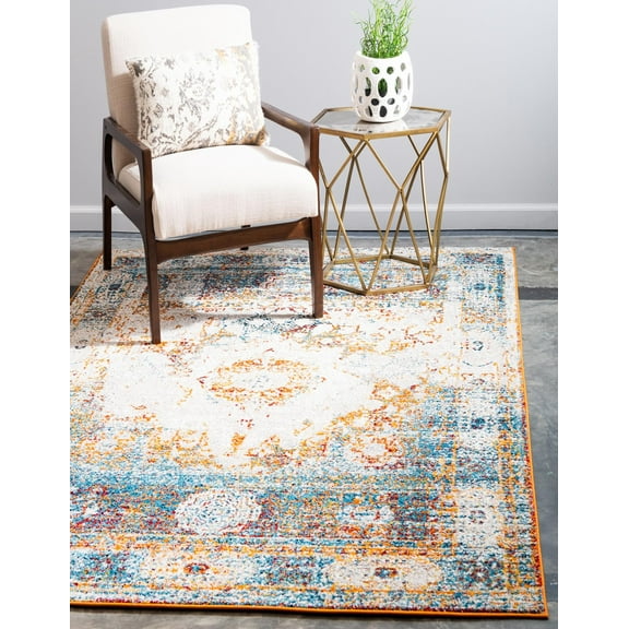 Rugs.com Brighella Collection Rug – 4' x 6' Beige Medium Rug Perfect For Entryways, Kitchens, Breakfast Nooks, Accent Pieces