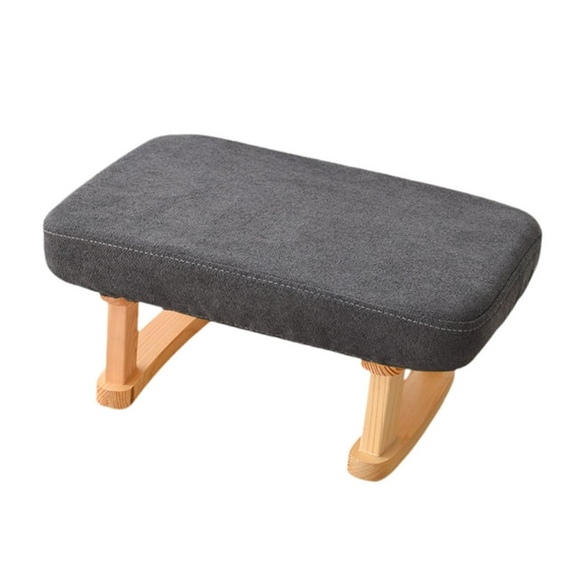Reposapiés pequeño, otomano rectangular, taburete estable, reposapiés, sofá, taburete de té para habitación resistente, mesita de noche, oficina en Negro