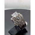 thumbnail image 5 of 3.4ct Princess Cut 3pcs Bridal Wedding Engagement Ring Diamond Simulated Sterling Silver Anniversary Rings SKU:00139, 5 of 10