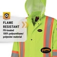 thumbnail image 3 of Pioneer Waterproof FR Oil & Chemical Resistant Rain Work Safety Jacket - Hi-Vis Lightweight Coat  Yellow/Green, 2XL, 3 of 9
