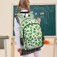 thumbnail image 7 of FORMRS Unisex School Backpack 17" Student Travel Bag with Laptop Compartment, Green Dot Triangles Pattern, 7 of 7