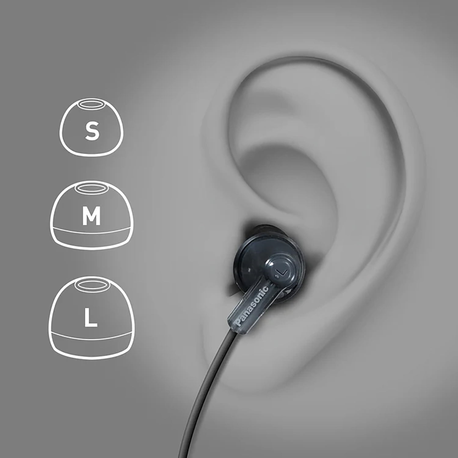Panasonic ErgoFit Earbud Headphones with Microphone and Neodymium Drivers, RP-TCM125 (Gold), RP-TCM125-NPT