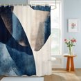 thumbnail image 4 of Shower Curtains for Bathroom, Navy Blue Geometric Waterproof Fabric Shower Curtain, Modern Beige Abstract Art Decorative Bathroom Curtain for Bathtub, 36"x72", No Hooks Included, 4 of 9