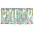thumbnail image 6 of Ryvnso Pink and Gold Love Heart Curtains Sets Short Curtain Rod Pocket Half Window Cafe Farmhouse Tier 2 Panels 57"W x 24"L, 6 of 7