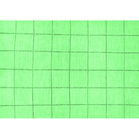 Ahgly Company Indoor Rectangle Solid Emerald Green Modern Area Rugs, 2' x 5'