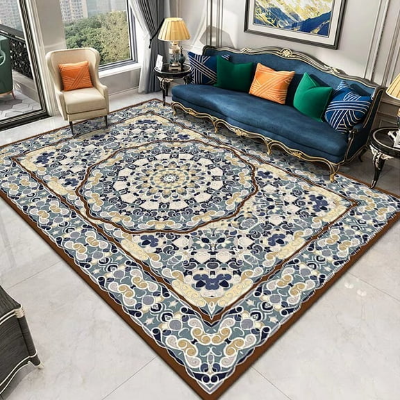 Persian Style Carpets for Living Room American Retro Ethnic Style Carpets Bedroom Non-slip Floor Ma