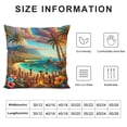 thumbnail image 5 of Leisuo  Hawaiian Pillow Case Aloha Vintage Colorful Swirl Dolphins Palm Trees Flowers Throw Pillow Cover Decorative Square Cushion Canvas for Women Men Sofa Bed, 5 of 5