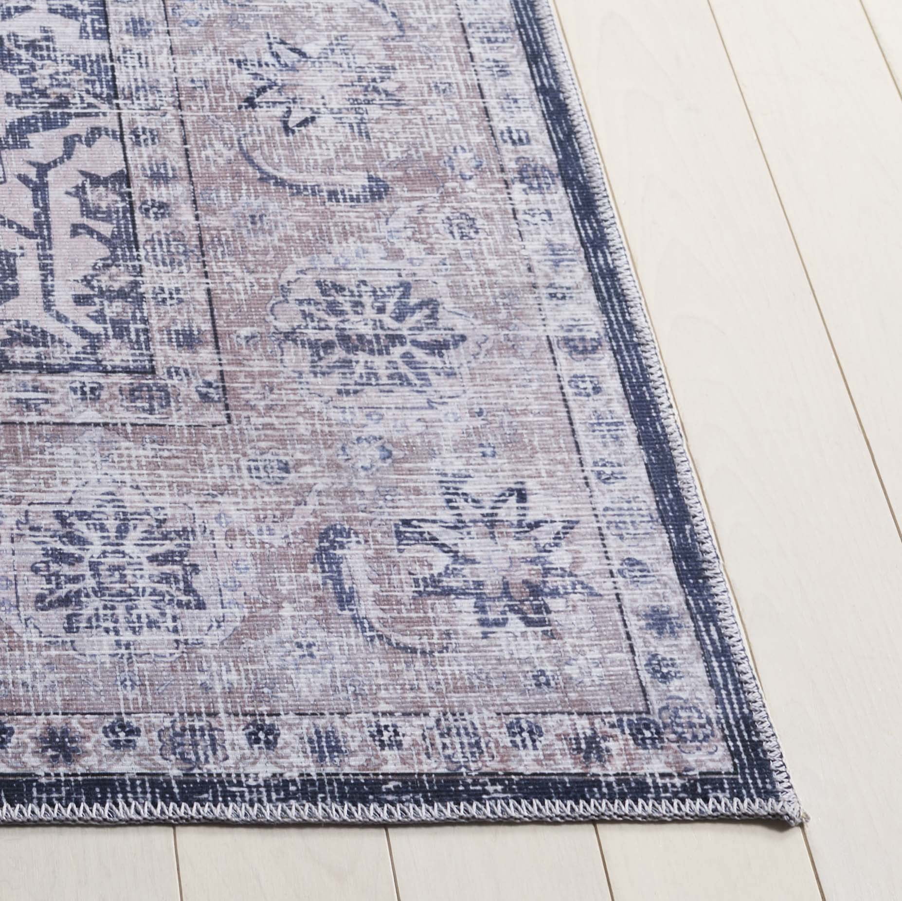 SAFAVIEH Arizona Trenton Medallion Machine Washable Area Rug, Sage/Grey, 6' x 9'