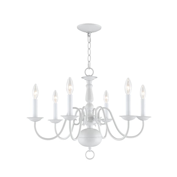 Livex Lighting 5006-03 Williamsburgh 6-Light Chandelier White