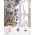 thumbnail image 6 of Sheer Curtains 96 Inches Long 2 Panels Set for Living Room, Watercolor Purple Floral Semi Sheer Curtains for Windows, Spring Flower Basket Botanical Voile Window Treatments Rod Pocket Curtain, 6 of 7