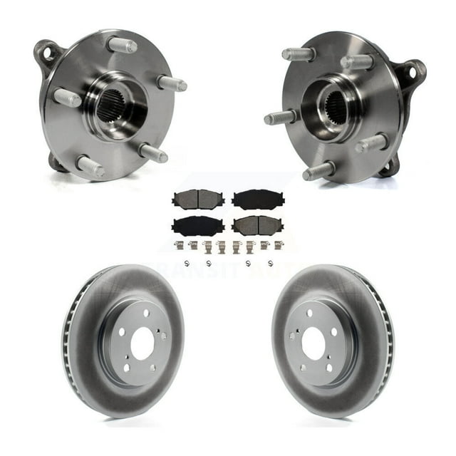 Transit Auto Front Hub Bearing Assembly Coated Disc Brake Rotors and Semi-Metallic Pads Kit for Car Lexus IS250 AWD KBB-104387