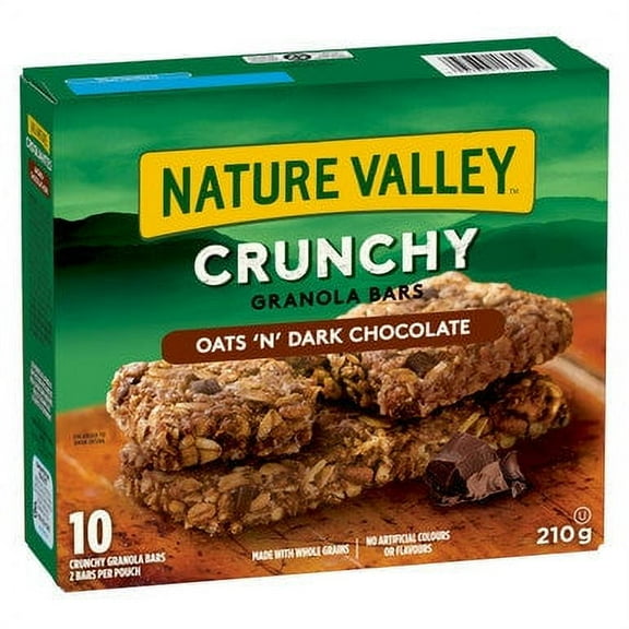 NATURE VALLEY Crunchy Granola Bar Oats and Dark Chocolate (10ct Box), 210g/7.4 oz