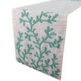 thumbnail image 1 of The HomeCentric Decorative Silk Table Runner 14 x 60 inch, Beaded Embroidery, Handmade Table Runner - Beach Coral, 1 of 4