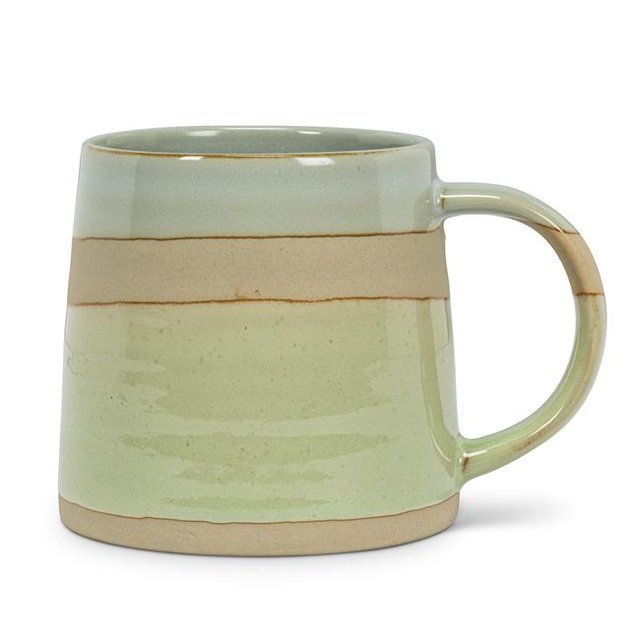 Abbott Collection AB-27-POTTERY-BLU Tasse de Style Rustique de 4 Po, Bleu et Vert