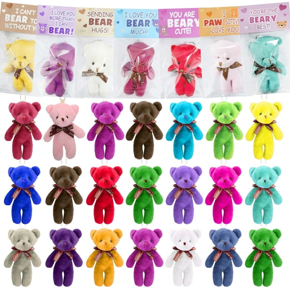 Juego de 24 tarjetas de regalo de San Valentín con ositos de peluche