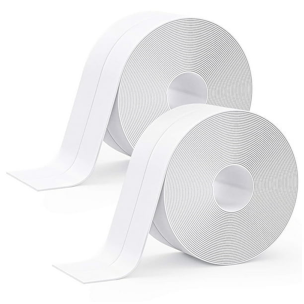 2 paquetes de cinta de calafateo de 3,2 m x 3,8 cm, tira de calafateo autoadhesiva, cinta de sellado para cocina, fregadero, baño, inodoro, protector de borde de pared de suelo de bañera