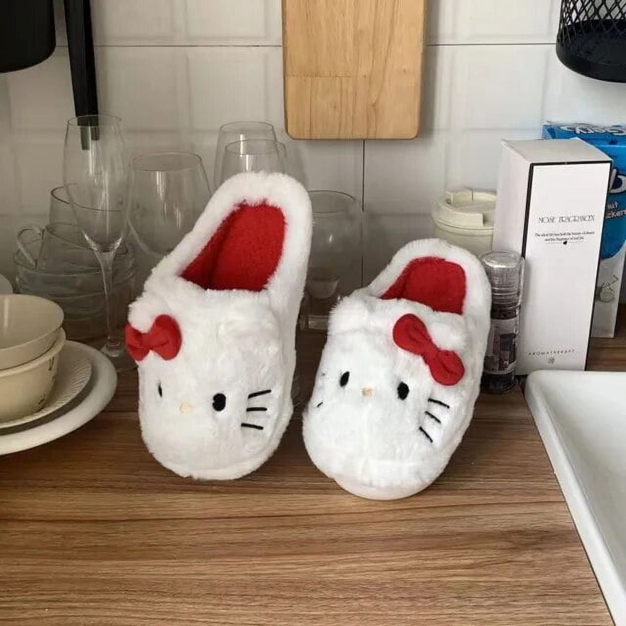 Kawaii Hello Kitty Cotton Shoes For Women Sanrio Cartoon Plush