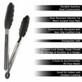 thumbnail image 2 of Classic Cuisine Set of 3 Stainless-Steel Kitchen Tongs with Silicone Tips, 2 of 7