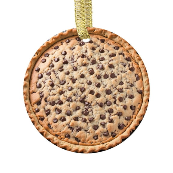 Chocolate Chip Cookie Pie Comfort Food Lovers Foodie Novelty Holiday Christmas Ornament Xmas Tree Gift (Flat Design Printed on Ceramic, NOT 3D)