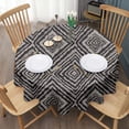 thumbnail image 3 of Black and White Geometric Pattern Round Tablecloth 60"x60",Wrinkle Wipeable Table Cloth for Kitchen Dining Room Picnic Patio Party, 3 of 6