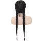 thumbnail image 2 of Peluca de encaje frontal Trenza Peluca real Arnés Rosa Malla interna 26 pulgadas, 2 of 9