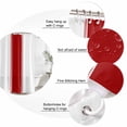 thumbnail image 6 of Red Solid Color Texture Waterproof Fabric Shower Curtain, Simple Red Stripes Waterproof Fabric Shower Curtain for Bathroom Curtains Bathtubs Hotel Washable Shower Curtains with 12 Hooks Stall 54x78in, 6 of 8