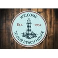thumbnail image 1 of Beach House Lighthouse Novelty Sign, Metal Wall Decor - 12" Round, 1 of 4