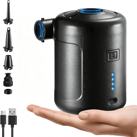 GJX Portable Air Pump for Inflatables,Rechargeable Air Mattress Pump,400L/Min Quick-Fill Inflate&Deflate,6000Mah Battery Powered Pump for Air Beds,Pool Floats,Vacuum Storage Bags