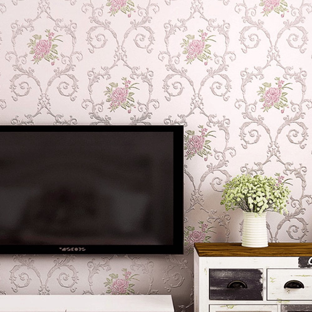 Vjnyvs Flower Wall Art Decals Peony Floral Wall Stickers Peel and Stick Leaves Wall Art Mural for Living Room Bedroom Wall Decor
