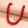 thumbnail image 4 of NICKSUN Bold Chunky Round Acrylic Beaded Choker Necklace for Women, Statement Solid Color Ball Collarbone Necklace, Adjustable Big Bead Collar Necklace (Red & Black Optional), 4 of 4
