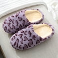thumbnail image 2 of Cute Leopard Print House Slippers for Women Fuzzy Unisex Memory Foam Soft Plush Fleece Lined Winter Indoor Shoes Anti-Skid Sole, 2 of 3