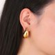 thumbnail image 4 of Pendientes de gota de cúpula gruesa chapados en oro Vintage para mujer, acero inoxidable brillante, pendiente de lágrima gruesa, joyería al por mayor, 4 of 4