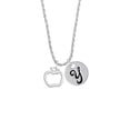 thumbnail image 2 of Delight Jewelry Silvertone Apple Outline Silvertone Script Initial Disc - Y - Charm Necklace, 20"+3", 2 of 4