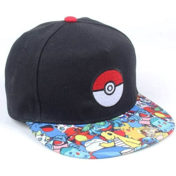 Mainstreet Classics Pokeball Characters Flat Brim Snapback Hat