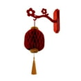 thumbnail image 3 of S SERENABLE Chinese New Year Felt Lantern Red Honeycomb Ball Hanging Lantern Paper Traditional Lantern Pendant for Party, Home Restaurant Oval, 3 of 8