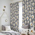 thumbnail image 5 of Blackout Kids Curtains,Black Daisy Flower Checkered Pattern Childrens Insulated Curtains Set Of 2,Bedroom Essentials,Toddler Room Decor 52"x84", 5 of 5