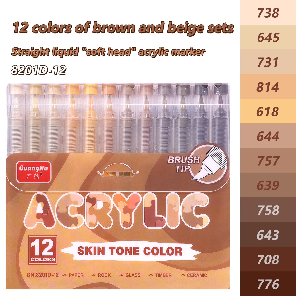 72 colors Acrylic Paint Markers,Soft Brush Student Graffiti Painting Pens Set,Festival Gift DIY Art Markers
