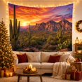 thumbnail image 3 of Saguaro Cactus in Sonoran Desert at Sunset Against Rugged Majestic Vintage for Nature Lovers Desert Landscape Art Housewarming Gift Tapestry Wall Hanging for Bedroom and Living Room, 3 of 7