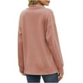thumbnail image 4 of Solid Color Lapel Pullover for Women Winter Long Sleeve Blouse Loose-Fit Casual Tops, 4 of 4