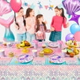 thumbnail image 3 of Mermaid Party Supplies,132 Pcs Mermaid Birthday Party Supplies Kit - Mermaid Birthday Plates Cups Napkins Tablecloth & Mermaid Banner Balloons Hanging Swirl, 3 of 7