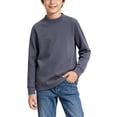 thumbnail image 2 of OGLCCG Boy's Thermal Top Cotton Mock Neck Long Sleeve Shirts for Boys Fall Winter Basic Layering Undershirt(Gray,4-5 Years), 2 of 4