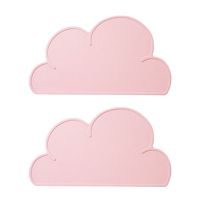 Mantel individual para niños, mantel individual antideslizante con forma de nube de silicona para bebés y niños pequeños, manteles individuales reutilizables