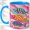 Blue, variant on Whimsical Fish Accent Mug, 11oz Ceramic Coffee Cup for Ocean Lovers
